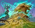 Baroness Vashj casting Primordial Wave in Hearthstone.