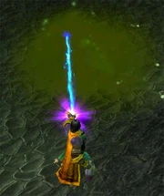 An engineer using a Zapthrottle Mote Extractor to harvest felmist