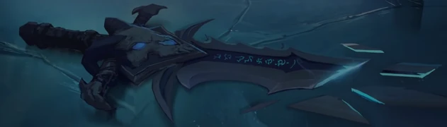 The shattered Frostmourne in Afterlives: Bastion.