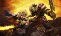 Paladin facing a orc from Legends promo artwork.