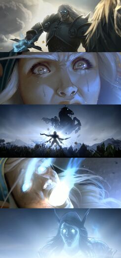 Sylvanas siendo convertida en alma en pena por Arthas.