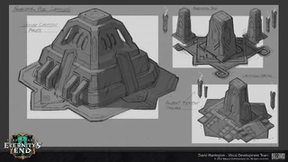 Concept art of Progenitor buildings.