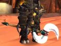 A tauren warrior holding the Reaver of the Infinites