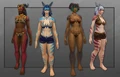 Female visage forms.