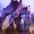 Detalle de Gruul en Hearthstone aunque en el TCG representa un Gronn Revientacalaveras genérico.