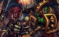 Garrosh and Thrall do battle in the Ring of Valor (comic).