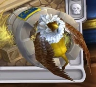 A gyphon on the Stormwind battlefield in Hearthstone.