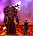 Lady Liadrin and Prophet Velen observe the Sunwell, moments before its rebirth.