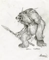 "Basic furbolg" concept art by Chris Metzen from 2000.
