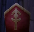 The hats of the High Abbot Landgren, the Scarlet Abbots, and Scarlet Initiates have the symbol.