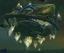 The ship's new golden appearance.