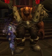 Garrosh on the new throne in the Inner Sanctum.