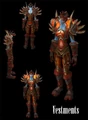 A female troll wearing Warlord's Vestments