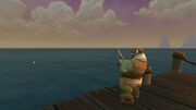 Fin Longpaw about to fish up Karkanos