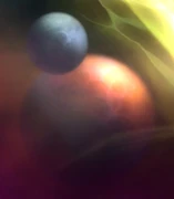 Likely the rosy sphere and the small bright blue sphere that appeared after Outland entered the Twisting Nether.[20]