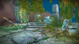 The ghostly naga at the attunement point.