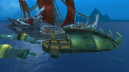 The Verne docked alongside the Bounty.