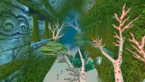 A tunnel in the lower tier ruins