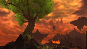 The tree growing atop Malfurion's Breach after the second faction is unlocked.