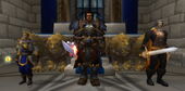 Genn Greymane standing at the side of King Varian Wrynn in Stormwind