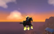 Headless Horseman's steed in flight.
