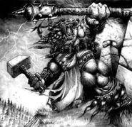 Image originaly used for the minotaur, later used in the "Tauren Totem" section of Warcraft III manual.