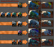 Troll attributes with corresponding feral colors.