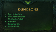 The list of Dungeons in the Broken Isles from the Legion reveal at Gamescom 2015.