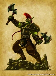 A Forest Troll Warlord ordering a charge