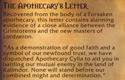 Apothecary's letter