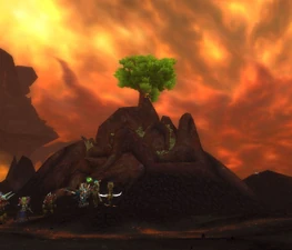 The tree growing atop Malfurion's Breach after the first faction is unlocked.
