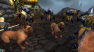 Worgen Invaders fighting Stormglen guards before you get there (during the beginning but you don't see it because you're in the marketplace; this was a beta screenshot)