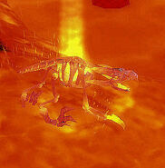 Fire Hawk Hatchling in lava (enhanced for detail).