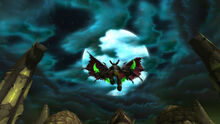 Illidan flying above Black Temple