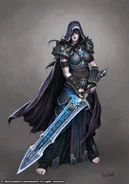 http://arsenal21.deviantart.com/art/Female-Death-Knight-157423577 (67 KB) Human female death knight.