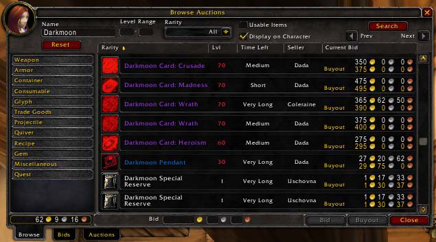 wow addon for auction house
