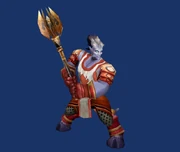 A male draenei in full  and Mograine's Might.