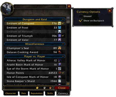 Currency Tab Vanilla Wow Wiki Fandom