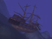 The wreck of the Horizon Scout in Azshara.