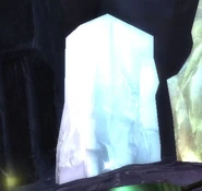 A chalky crystal formation.