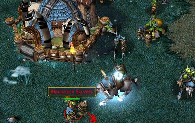  The Blackrock Slavers' base. The mouse is hovering over a . Just to his left is  .