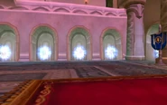 Portals to other capitals (from left): Stormwind, Ironforge, Darnassus, Exodar and Shattrath (obscured by the flag)