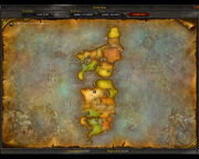 Location of Quel'Thalas in the Old World, swimming from Hinterlands.