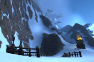 The avalanche as seen from Neverest Basecamp