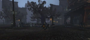 Genn Greymane standing over the body of Liam after his heroic sacrifice.