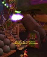 Blasting off out of the cannon.