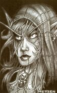 Early "Sylvanas" sketch by Chris Metzen