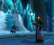 Tirion challenges Arthas at the Frozen Throne.