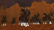 A large group of death knights on their deathchargers before the Battle for Light's Hope Chapel.