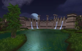 Vir'naal Dam, Uldum, at night